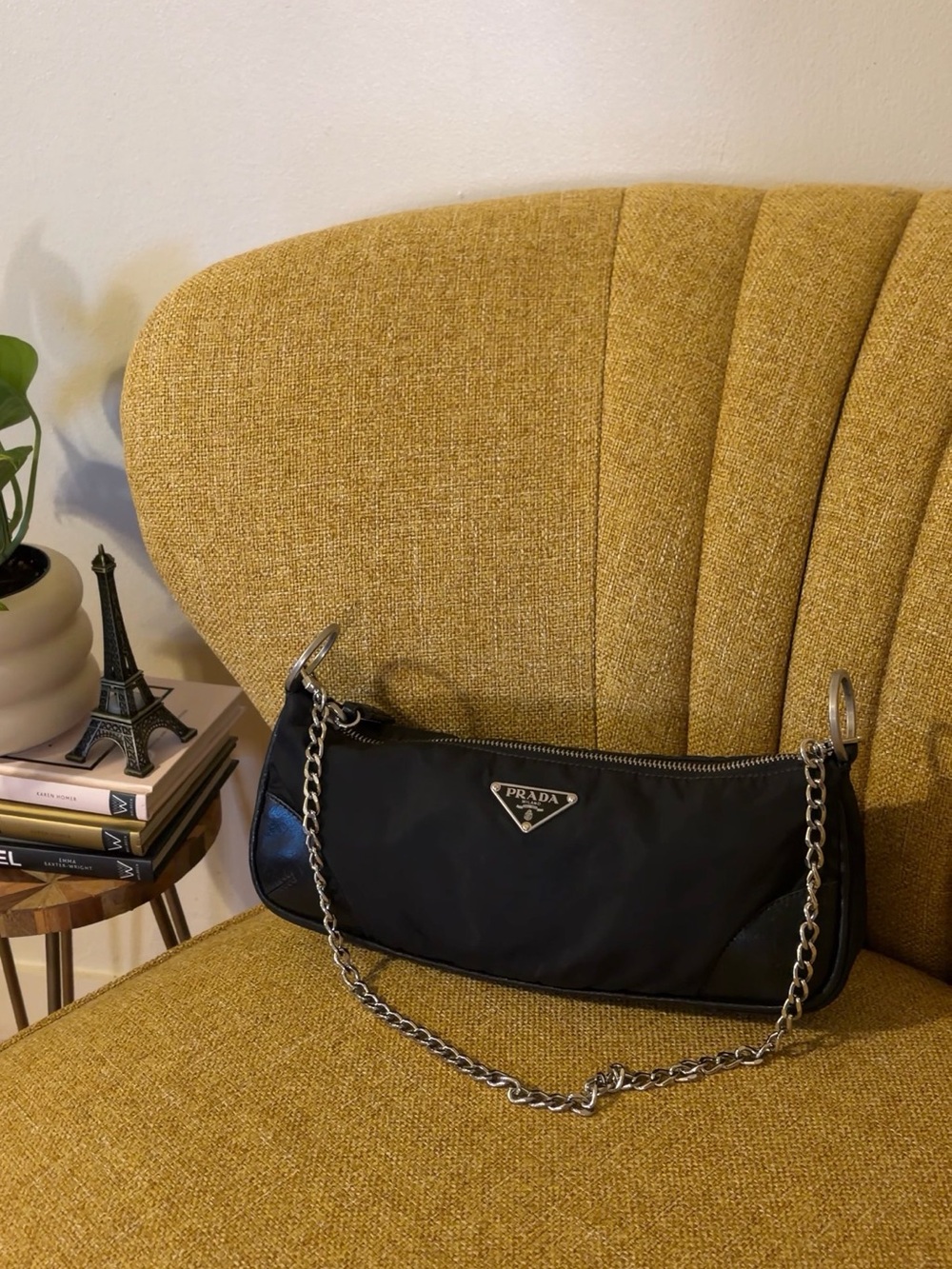 Prada Vintage Black Nylon Tessuto Pochette